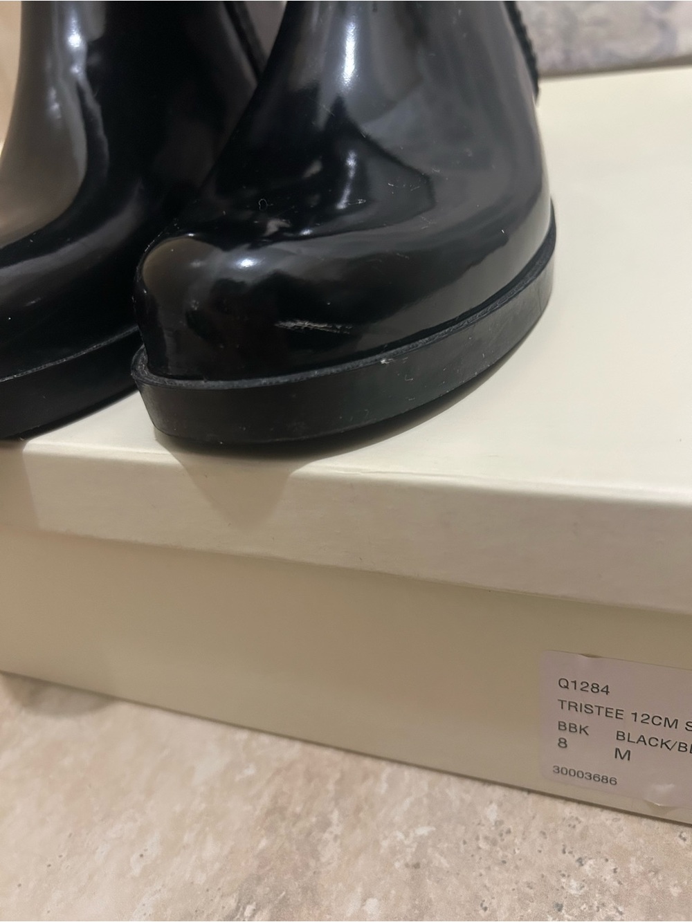 Coach Tristee Black Signature Knee High Rain Boots with Black Ribbon - Picture 8 of 13